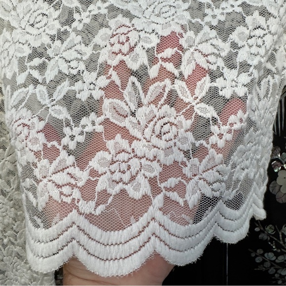 H&M Divided White Lace Crop Top & Tan Button Skirt Set XS/0 - Picture 6 of 12